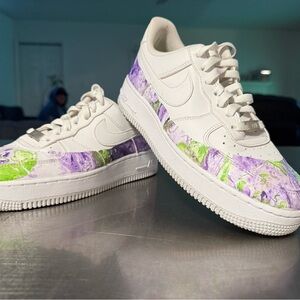 Custom Air Force One x London Art School tie dye dip design